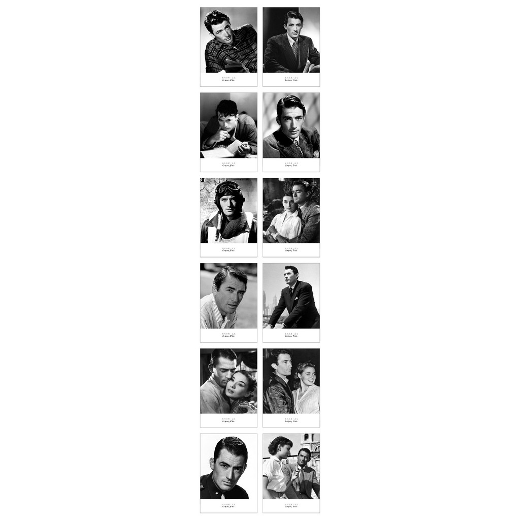 12 sheets/LOT Gregory Peck Roman Holiday 12pcs Delicate Classical Retro Black And White Vintage Post