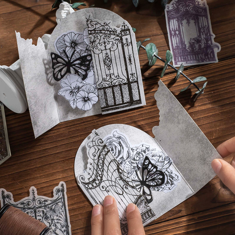 Mr. Paper 8 Style 20 Pcs/bag Vintage Stickers Classical Gothic Style Door Window Castle Handbook Lan