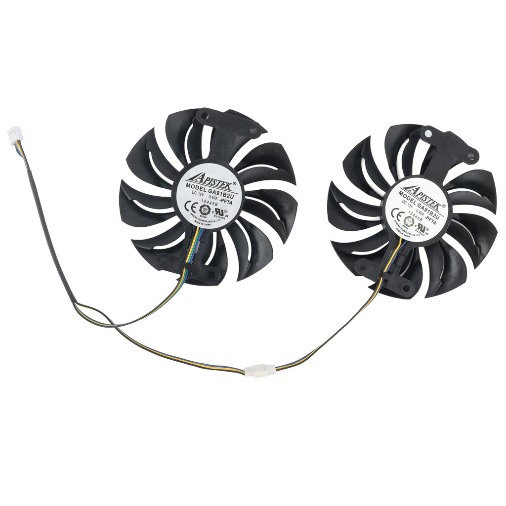 2Pcs/Lot GA91B2U GPU Cooling Fans Replacement For PowerColor Red Devil Radeon RX 470 480 580 Graphic