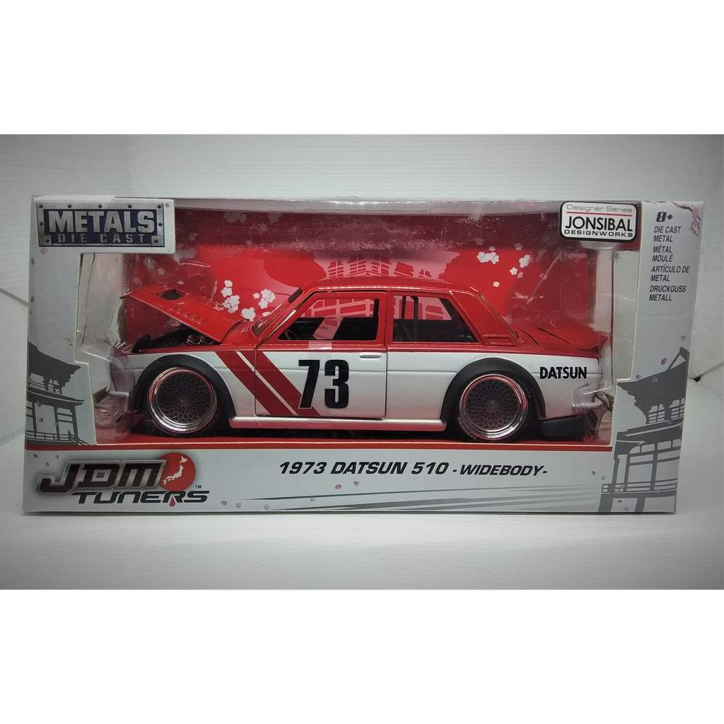 JDM TUNERS 1973 DATSUN 510 WIDE BODY SKALA 24 WHITE RED