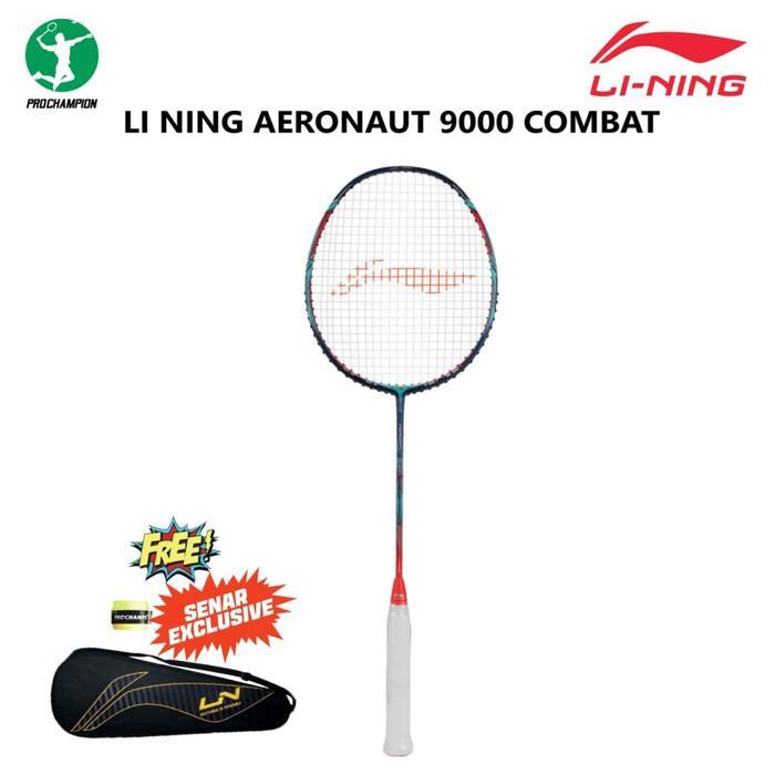 Raket Badminton original Lining Aeronaut 9000 Combat 9000C Navy Red