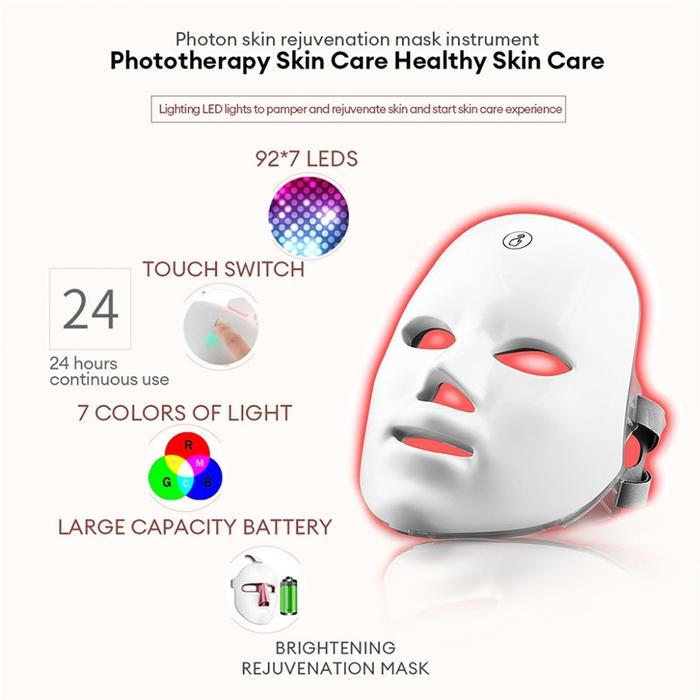 Led Mask Photon Therapy Alat Perawatan Wajah 7 Light Warna Led Mask Photon Therapy Rechargeable