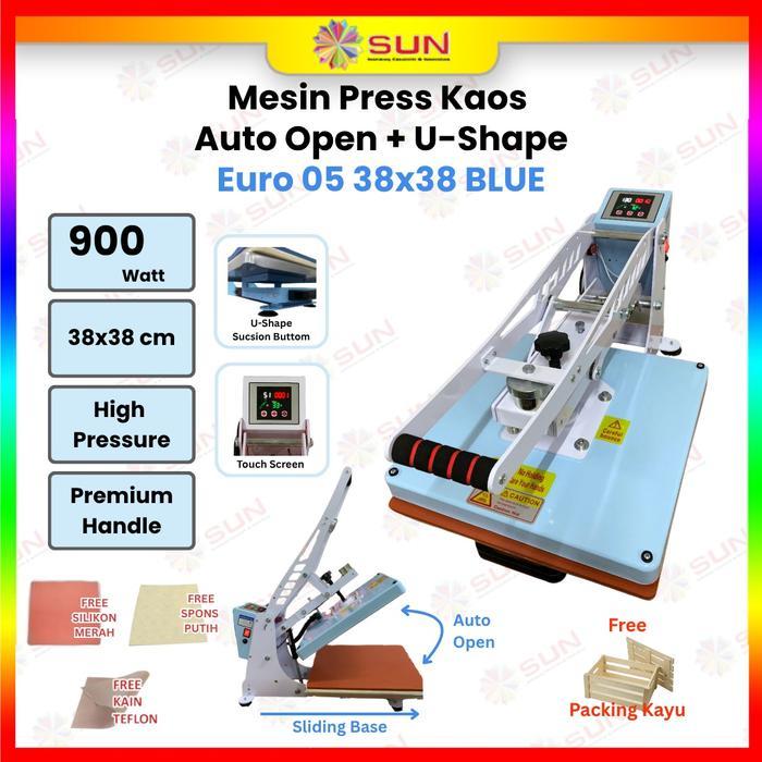 Mesin Press Sablon Kaos OTOMATIS Auto Open Sliding 05 38x38 - Kaos, Bag, Puzzle, Plat Aluminium,
