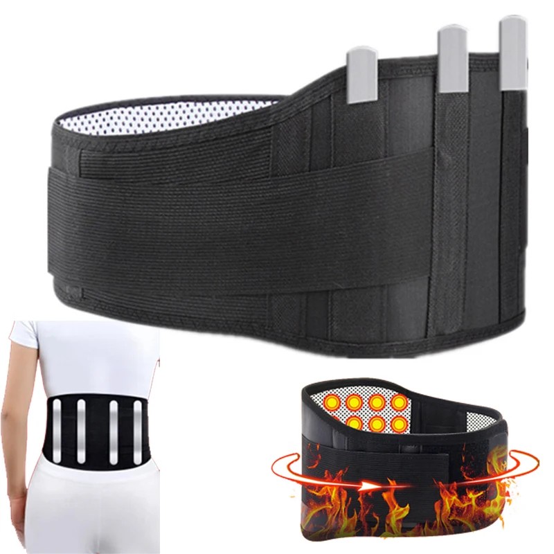 Adjustable Tourmaline Self-heating Magnetic Therapy Waist Belt Lumbar Support Back Waist Support