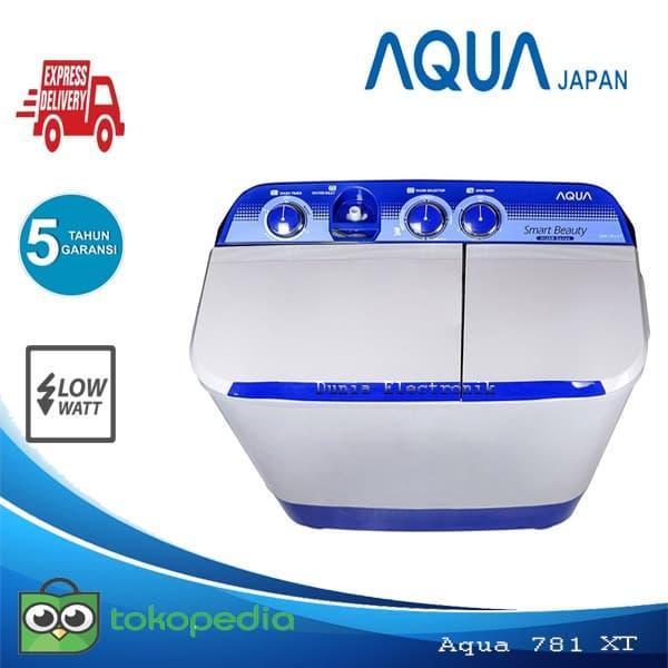 Mesin Cuci 2 Tabung Sanyo Aqua 781xt 7.5KG Hijab Mode Cuci dan Kering