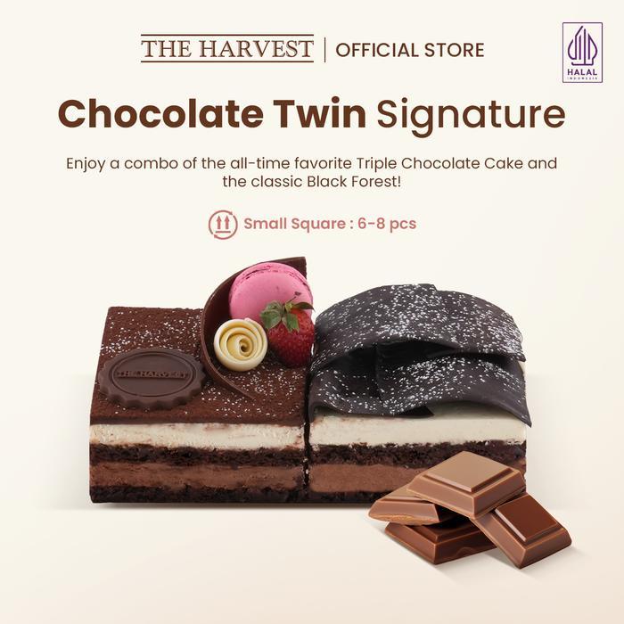 Chocolate Twin Signature Small Rectangle Kue Ulang Tahun Rasa Dengan Pilihan 2 Rasa Coklat