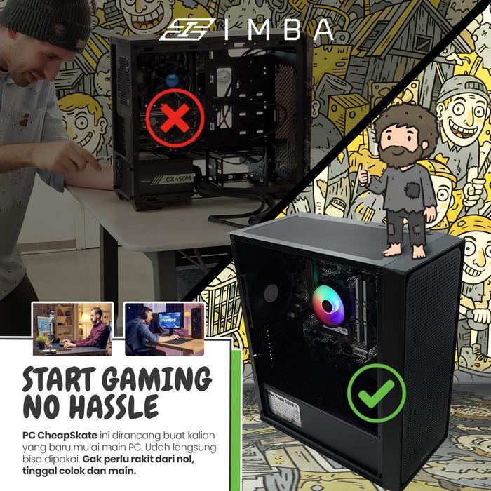 1ihq- Imba Cheapskate Pc Ryzen 5 5600Gt 16Gb 1Tb Rakitan Pc Office Admin Gaming -