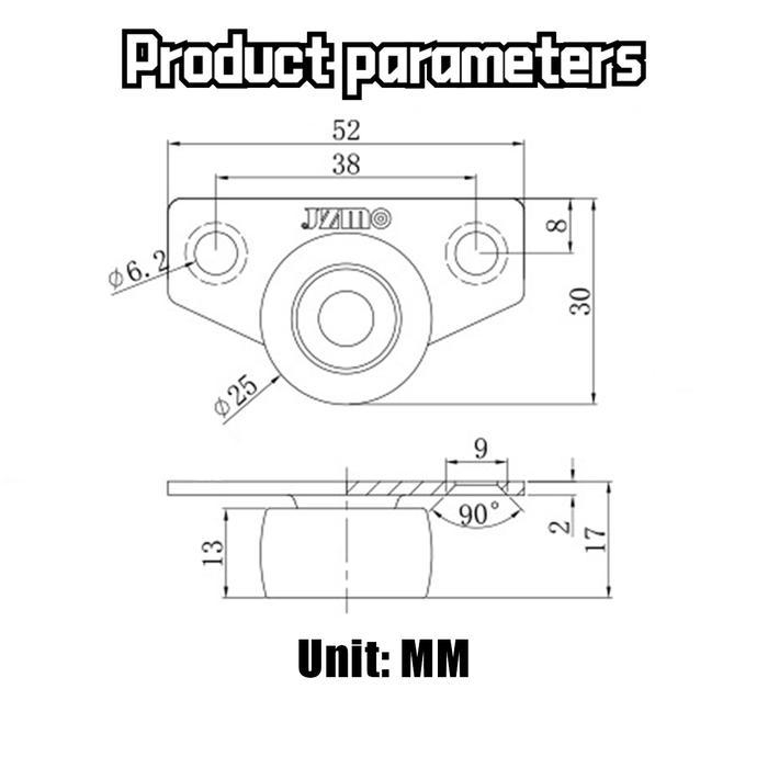 a14c- [2Pcs] Roda Pintu Geser Roda Nilon Pintu Geser Roda Pemasang Sisi Roda Pintu Bawah
