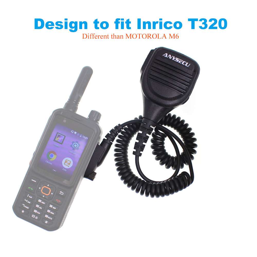 Anysecu Microphone For 4G Network Radio Inrico T320 A420S S100 S200 Android POC Mobile Phone Walkie