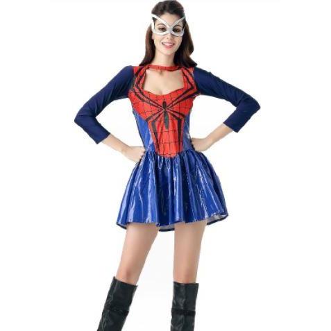 KOSTUM COSPLAY HALLOWEEN SUPERHERO SPIDERGIRL KOSTUM SPIDERMAN WANITA