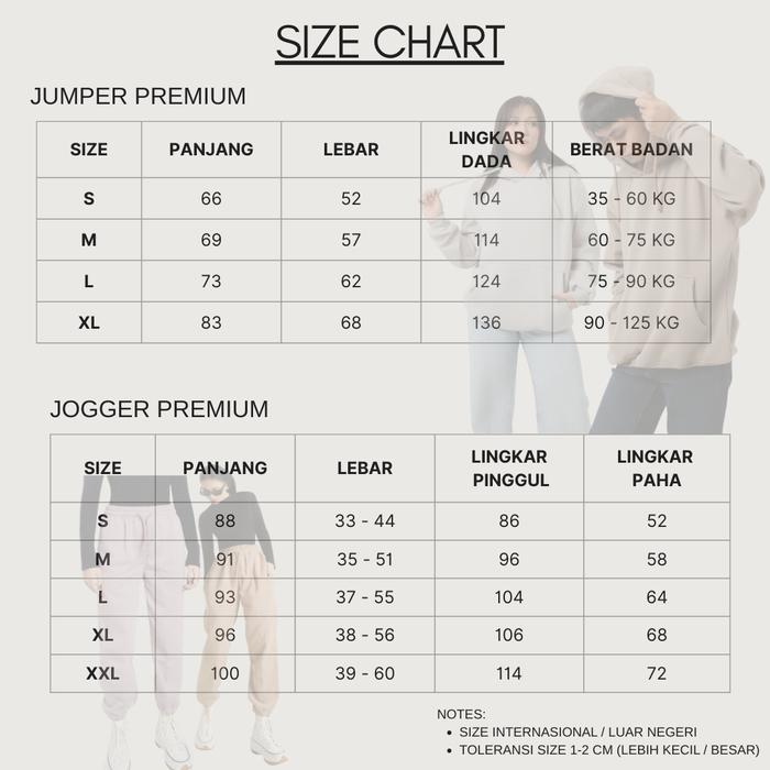 Spesial Cievno - One Set Hoodie Jumper + Joger Premium Peanut Butter ( Pria & Wanita ) Terlaris