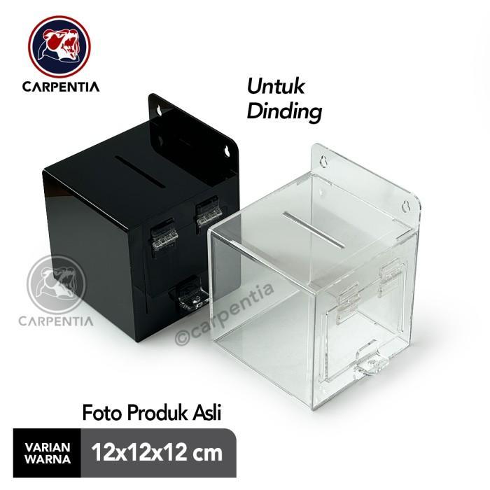 Terbaru - Carpentia Kotak Saran Akrilik Dinding Gantung - Hanging Kotak Amal / Box Tips - 12x12x12