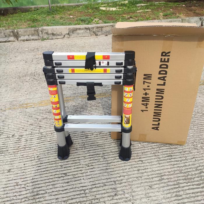 Terbaik Tangga Teleskopik 5Setep 1,4M+1,7M/ Teleskopik Terlaris
