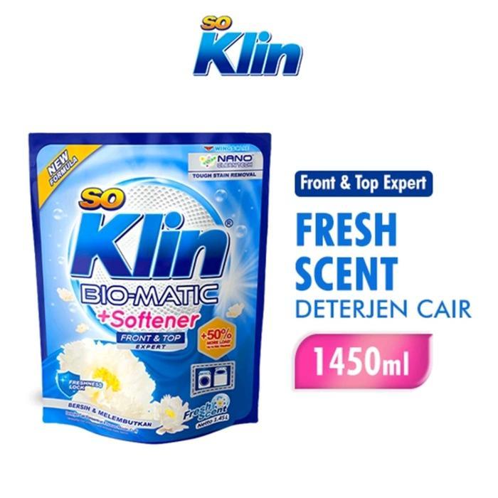 Top So Klin Bio Matic Front Load Liquid Detergen Cair Bukaan Depan 1450 ml