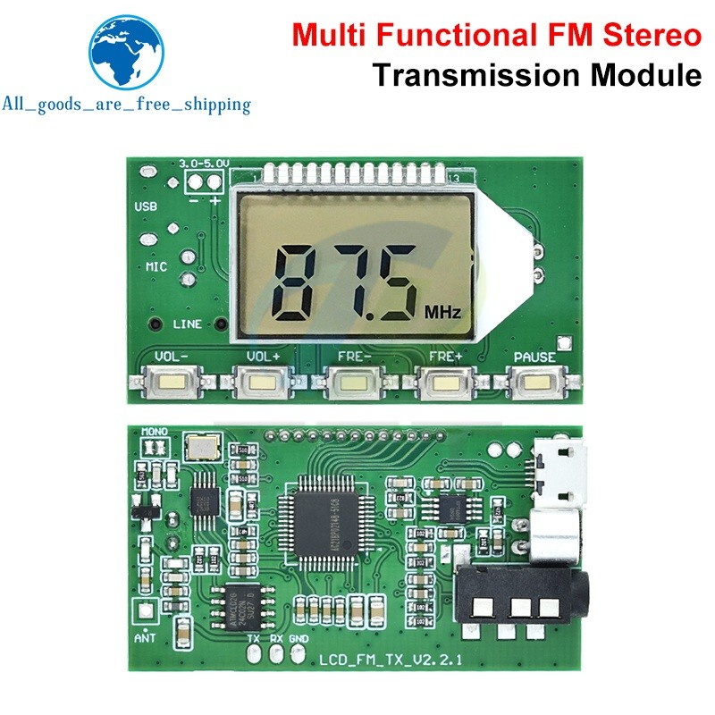 1/2Pcs Fm Transmitter Module Fm Stereo Digital Transmitter Wireless Microphone Microphone Board
