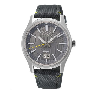 Jam Tangan Pria Seiko Classic SUR543P1 SUR543P1X1 Strap Nylon Grey Color Men Grey Dial Original Gara