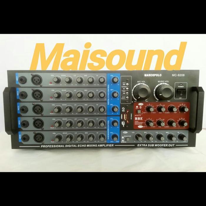 POWER AMPLI 5 CHANNEL MARCOPOLO MC 9208 HIGH POWER PLUS PROCESSOR BBE