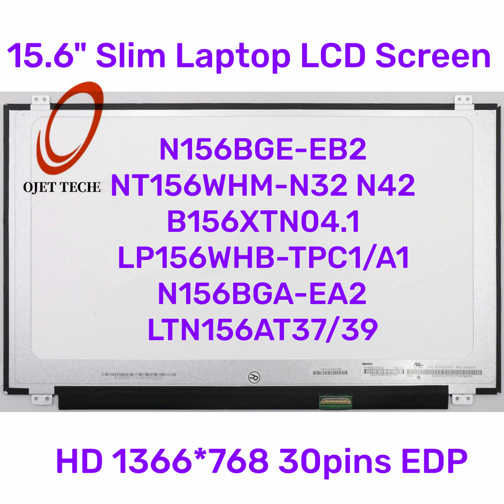 15.6" Slim 30Pin Laptop Lcd Screen N156Bga-Ea2 Fit N156Bga-Eb2 N156Bge-Ea2 B156Xtn07.0 B156Xtn07.1