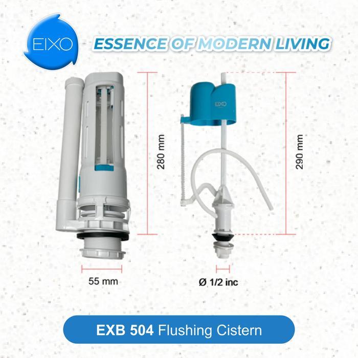 Flush Toilet Duduk EIXO BUFALO Biru Putih