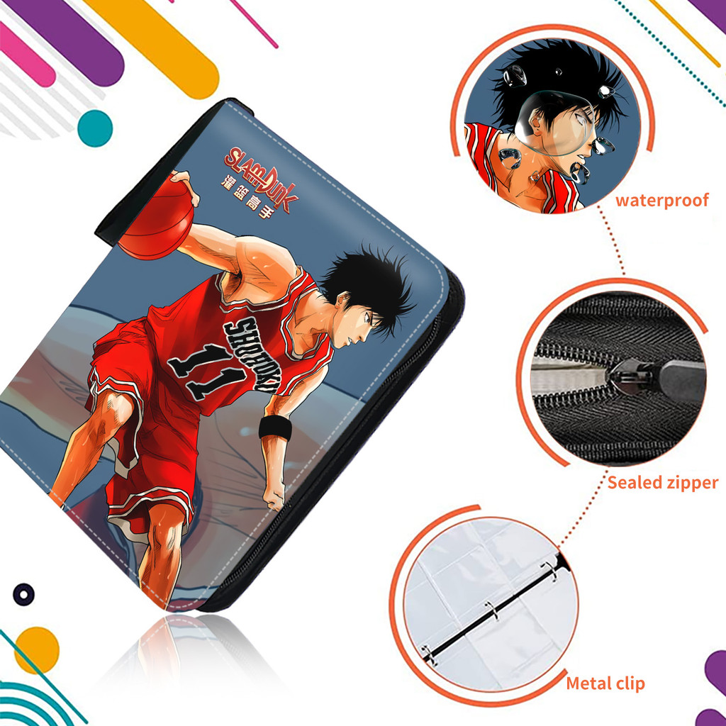 SLAM DUNK Card Binder 9 Pocket Trading Card  Holder Anime Card Binder Collector with 50 inner Pages 