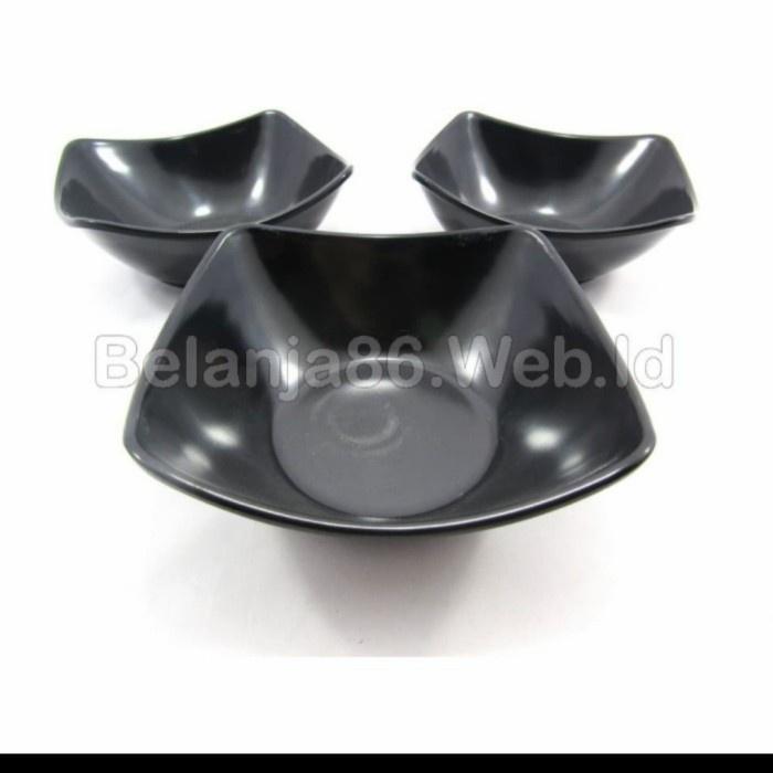 Mangkok Kecil Segi Kotak Cekung Dalam Unik Melamin Hitam Putih Warna Tebal Murah Tahan  Panas Anti P