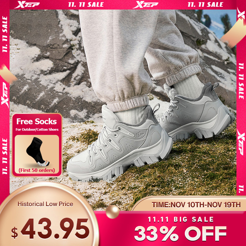 Xtep Chuan Xing For Men 2024 Winter Cotton Shoes Rebound Soft Leisure Durability Support Training