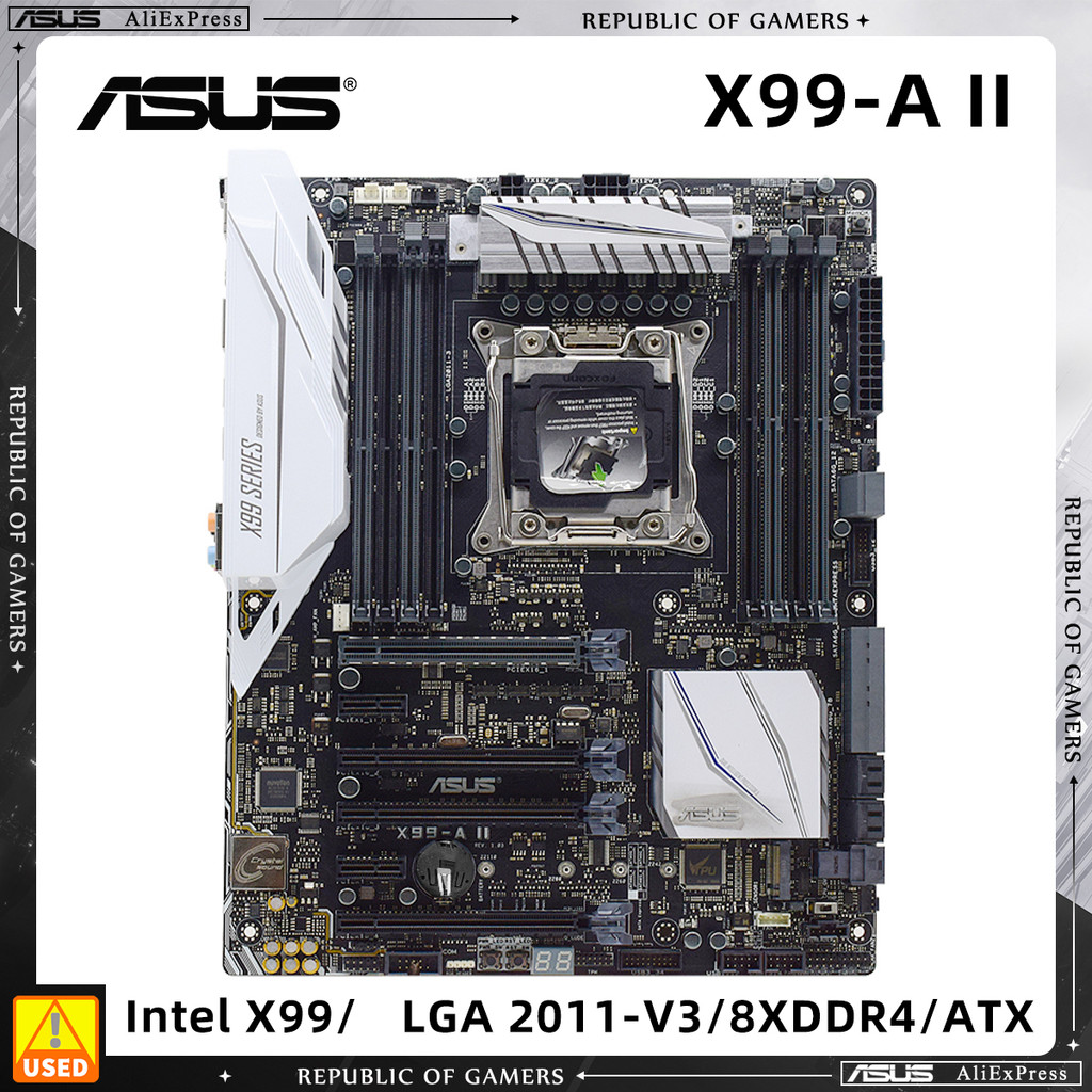 ASUS X99-A II, Used Motherboard With LGA 2011-3 Socket, for Intel Core i7 6900K, Supports 8x DIMM Ma