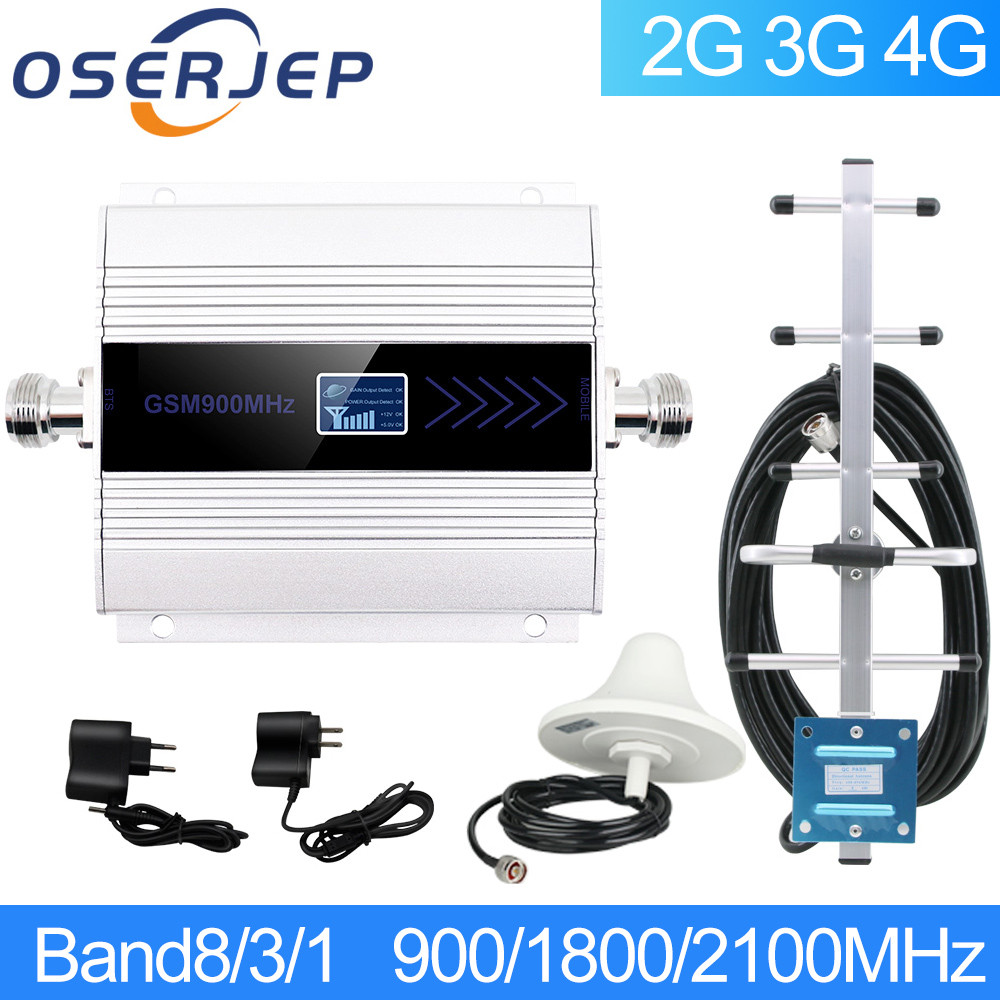 GSM 900MHz LTE 1800MHz UMTS 2100MHz Repeater Cellular Amplifier Mobile Network Booster 2G 3G 4G