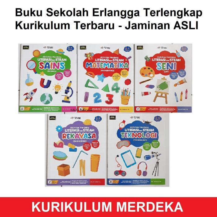 [Voucher] Paket Buku Aktivitas Merdeka 3 4 thn Literasi dan STEAM Erlangga