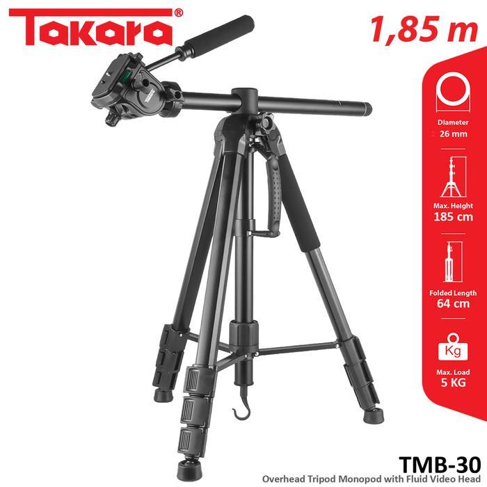 TAKARA TMB-30/ TMB30 Overhead Flatlay Tripod Monopod with Fluid Head