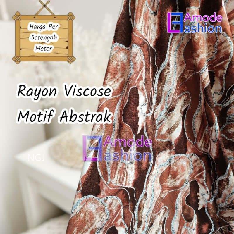 Kain Rayon Viscose Motif Abstrak