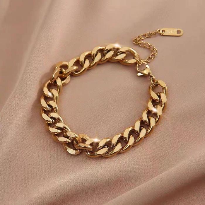 Gelang Tangan Wanita Titanium Sisik Naga Polos Gl188