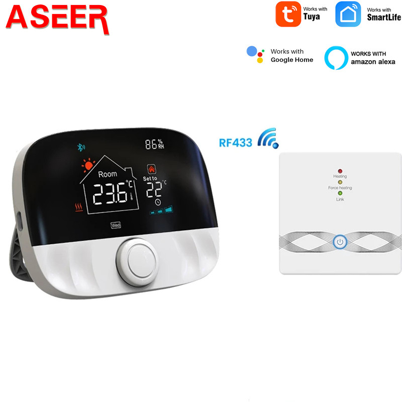 ASEER New Tuya WiFi Wireless Thermostat RF433 Programmable