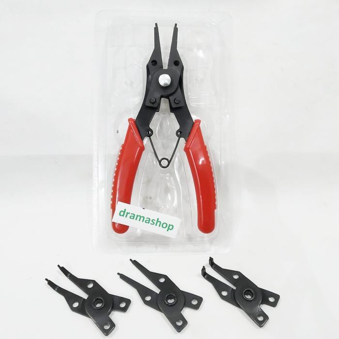 Tang Spi sepi Buka tutup lurus bengkok Snap Ring Plier set kombinasi