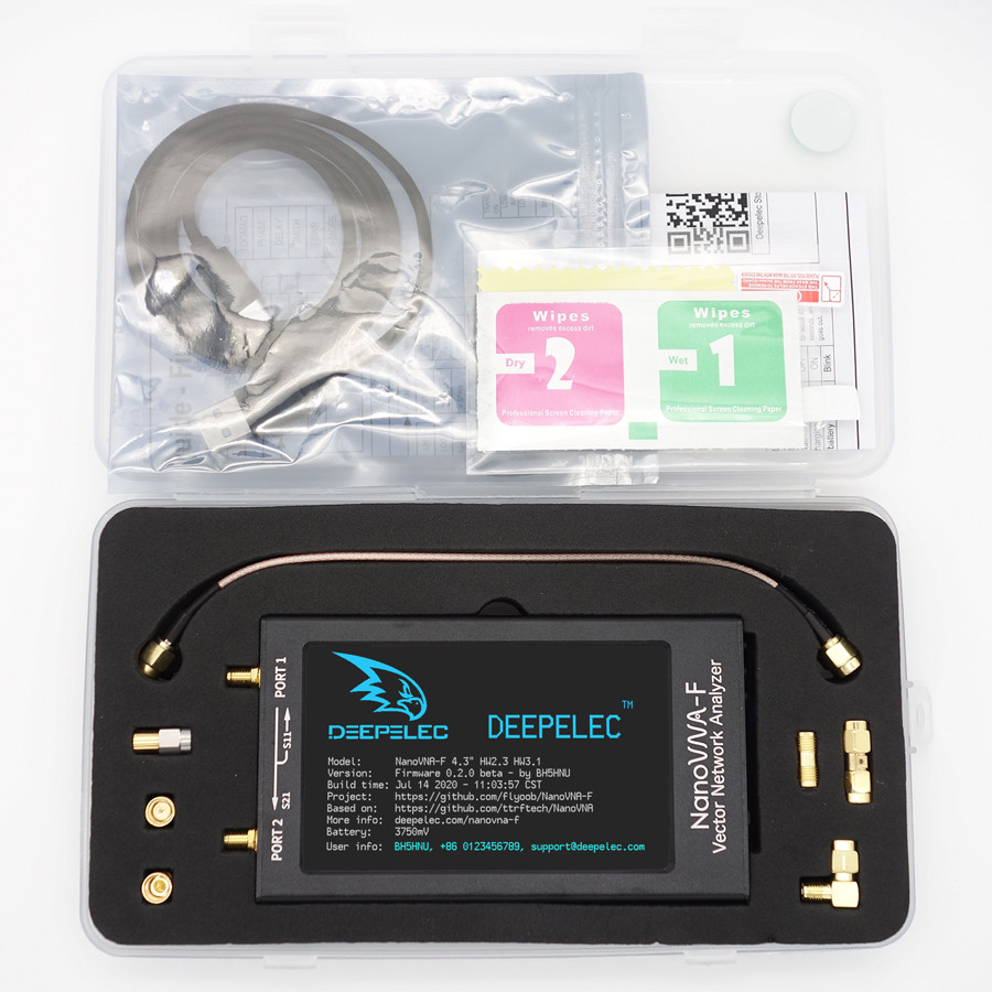 Deepelec 4.3 Inch NanoVNA-F Vector Network Analyzer Push Button VNA SWR Meter HF VHF UHF Antenna