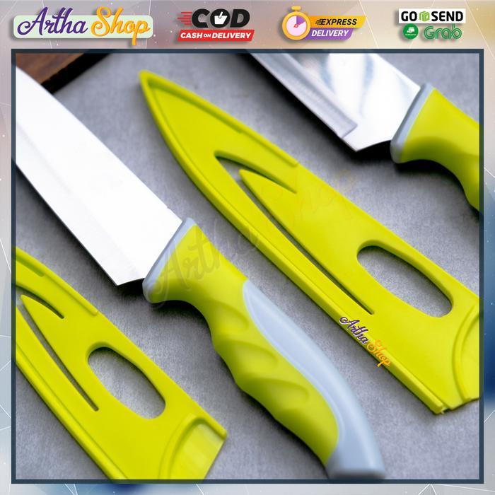 Pisau Dapur Cap Ikan Stainless Steel Chef Knife Pisau Daging Sayur Buah Pisau Double Gold Fish