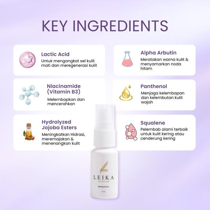 z3kl- Leika Skincare Glowing Serum Bpom Halal Mui Serum Noda Hitam Bintik Hitam Salep Flek