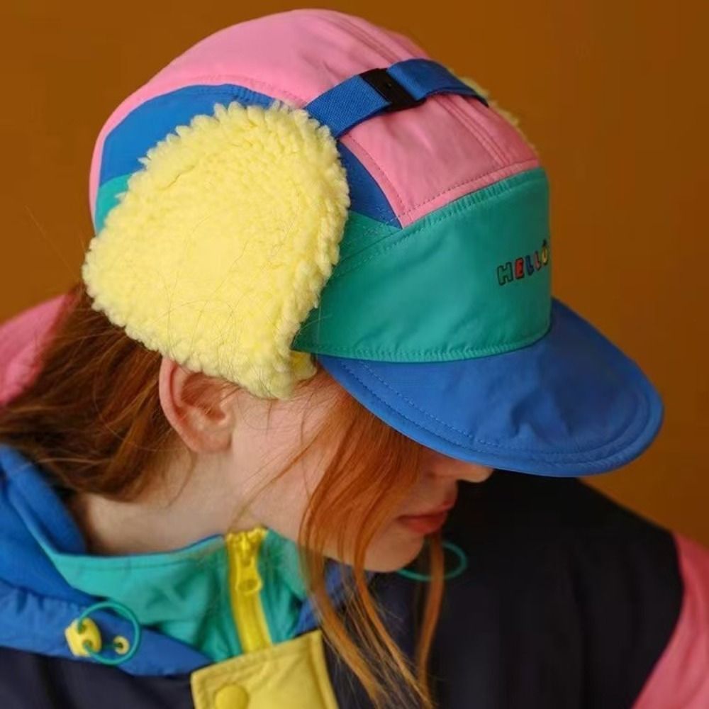 Retro Warm Winter Bomber Hat Windproof Thickened Winter Ski Cap Ear Protection Snow Cap Outdoor