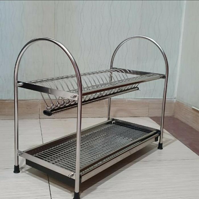 TERMURAH rak piring gelas stainless 2susun