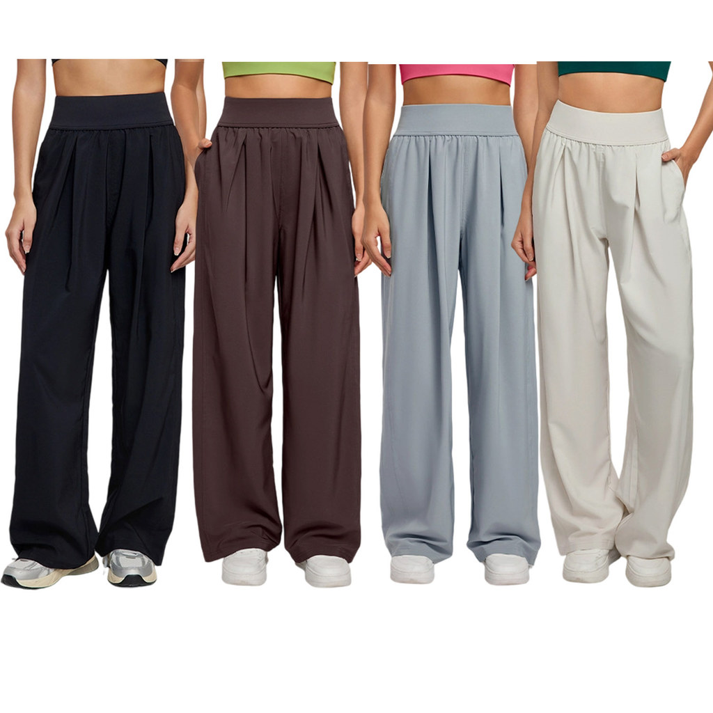 Straight-leg Athletic Pants, High-waisted Casual Fitness Pants, Running Training Pants, Breathable
