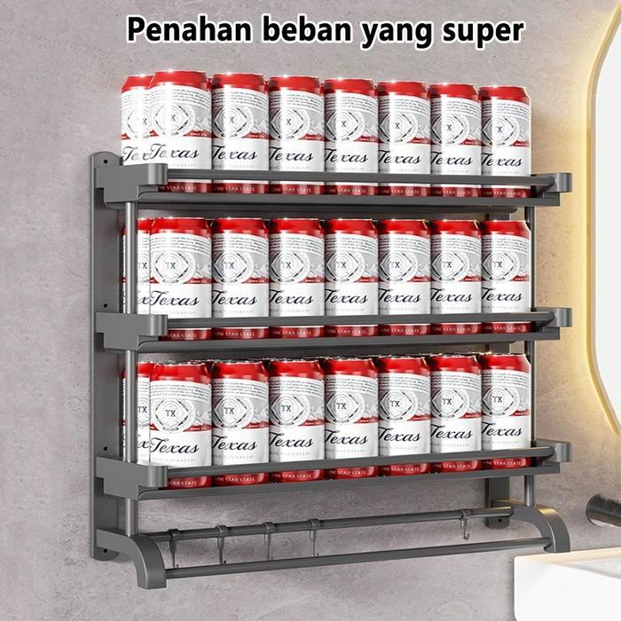 Ikea Home - Rak Kamar Mandi Dinding Stainless Steel Rak Handuk Sabun Serbaguna