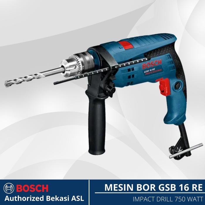 BOSCH Mesin Bor Tangan Listrik GSB 16 RE 750Watt 13mm Impact Drill