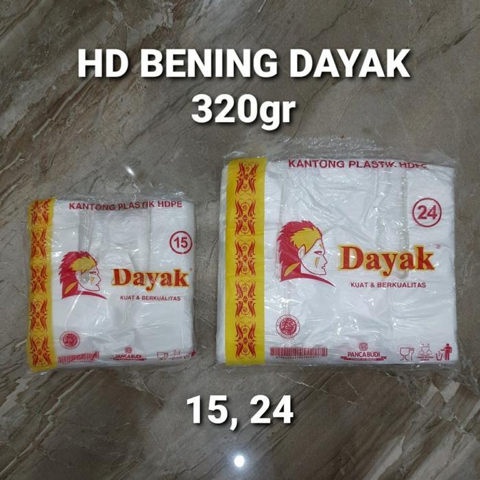 kantong plastik hd bening DAYAK/POLO 15,24cm per-ikat (5pak) - dayak,