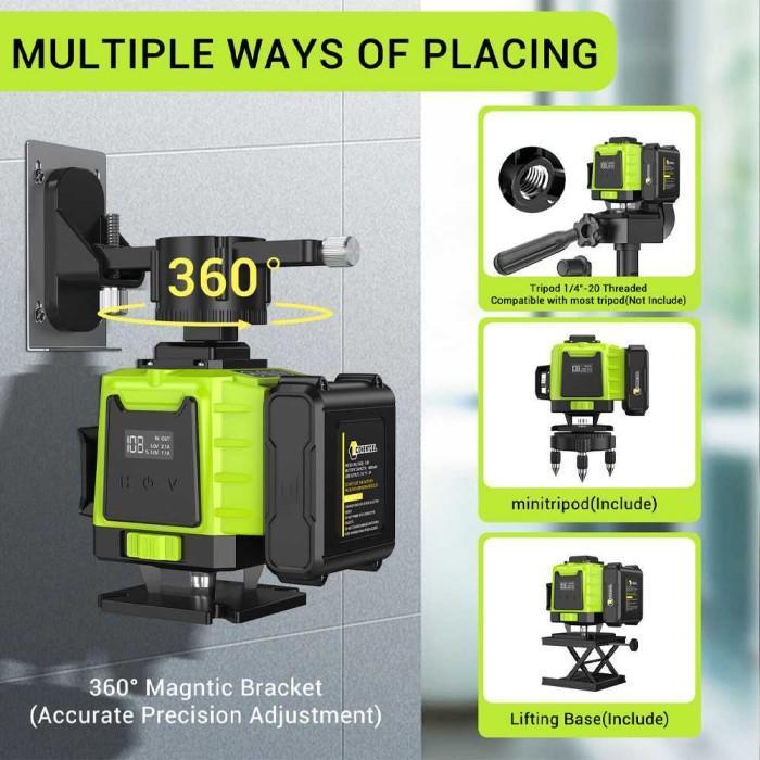 Laser Level Mesin Leveling 4D 16 Line Remote Alat Tukang Pasang Keramik Plafon