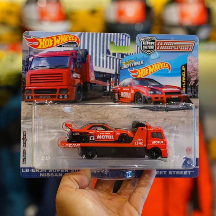 Ready Hotwheels Nissa Skyline R34 Lbwk Motul Team Transport
