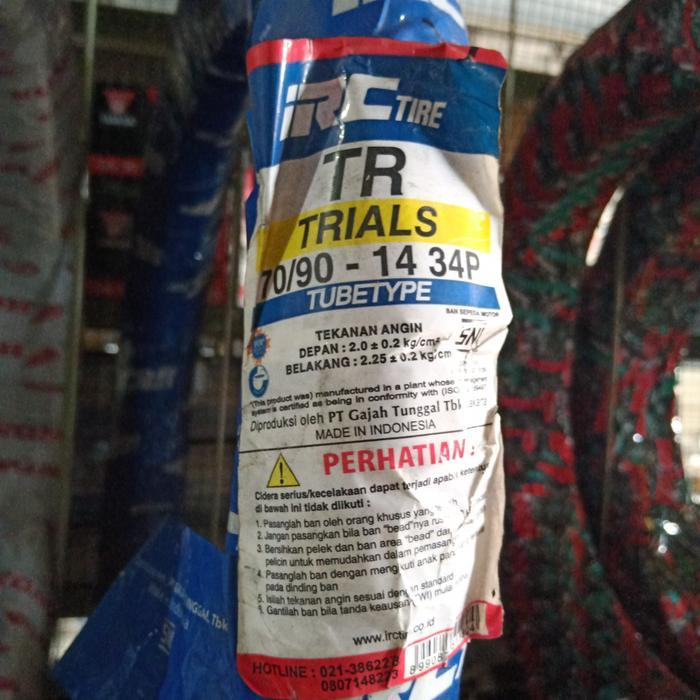 Ban Luar Motor Matic Trail 14 Ban IRC 70/90-14 Trials Non Tubeless