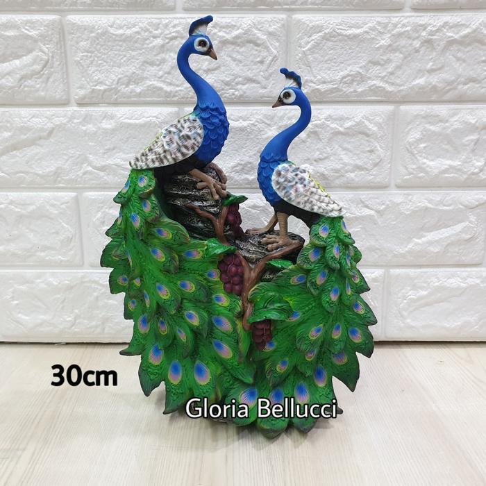 patung pajangan burung merak miniatur peacock
