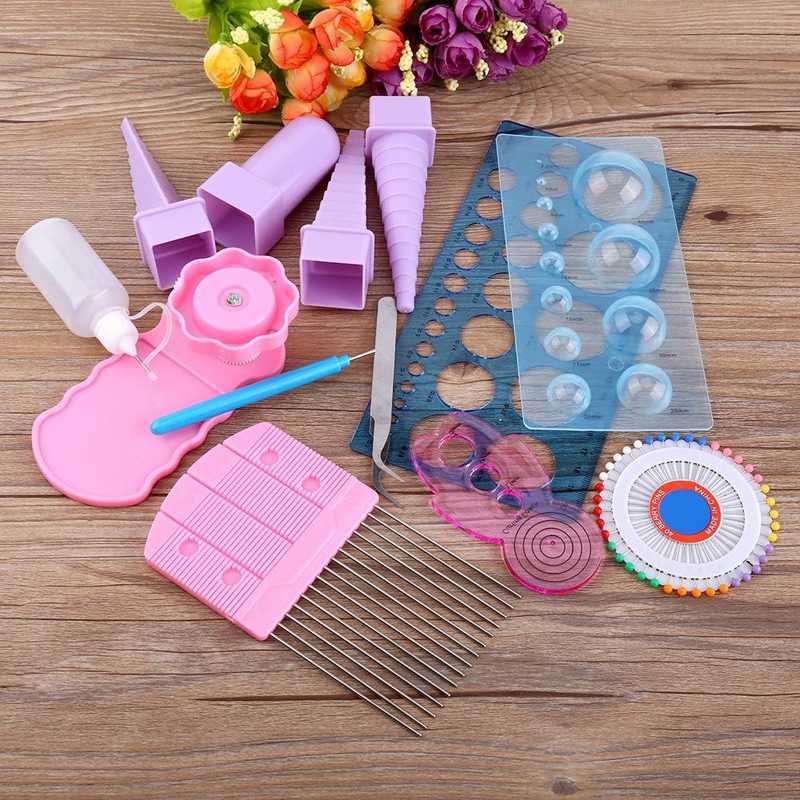 11 In 1 Paper Quilling Tools Kit DIY Paper Craft Crimper Comb Ruler Pins Border Buddy Set Handmade A