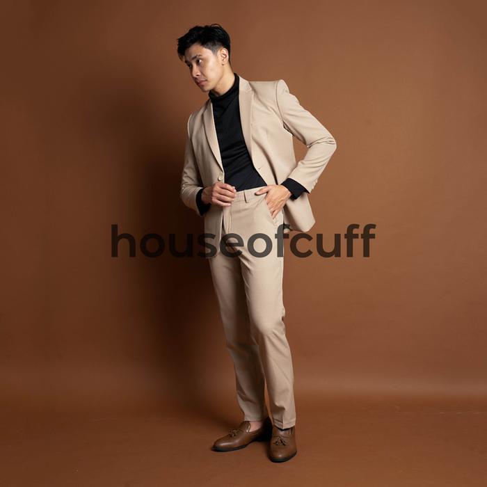 Houseofcuff Jas Set Celana Formal Blazer Krem Formal Pria Jas Nikah