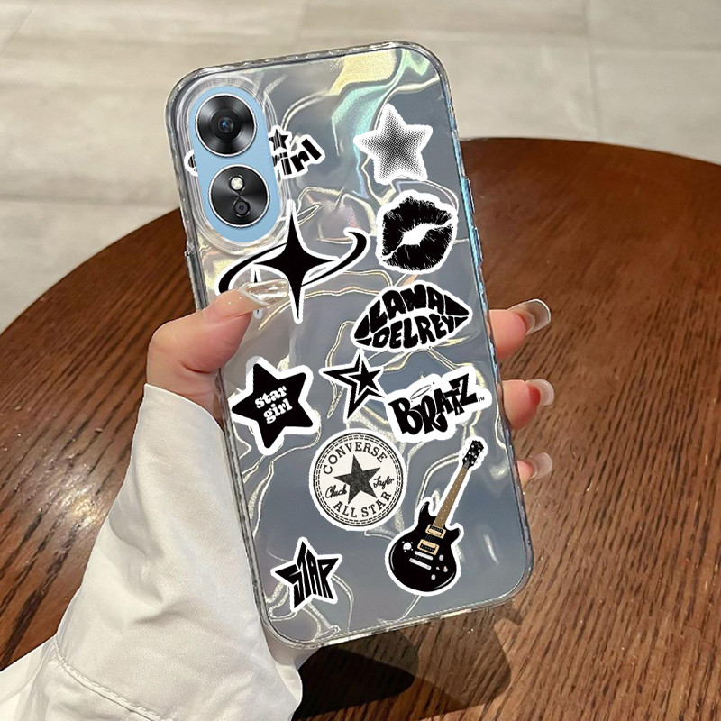 Casing Hp OPPO A17 OPPO A17K Case Casing Pola Graffiti Kepribadian HP Kasing Kasus ponsel transparan